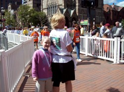 My friend Deborah walking the Jimmy Fund Marathon