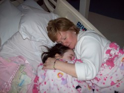 Snuggling with Mama during Chemo